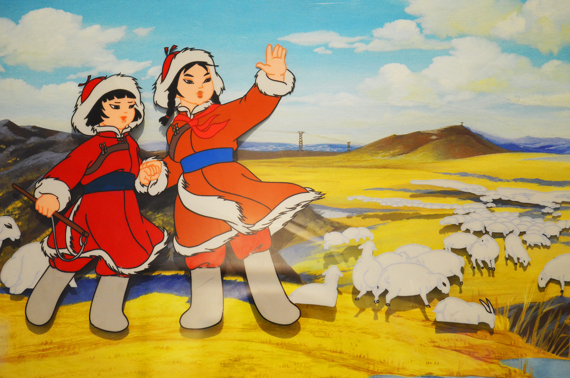"האחיות הגיבורות קאמפו" (1965), מתוך תערוכת האנימציה של המוזיאון (צילום: נוגה פייגה) 